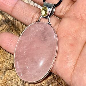 Chunky Rose Quartz “Stone of Pure Love” Pendant 2 1/4”